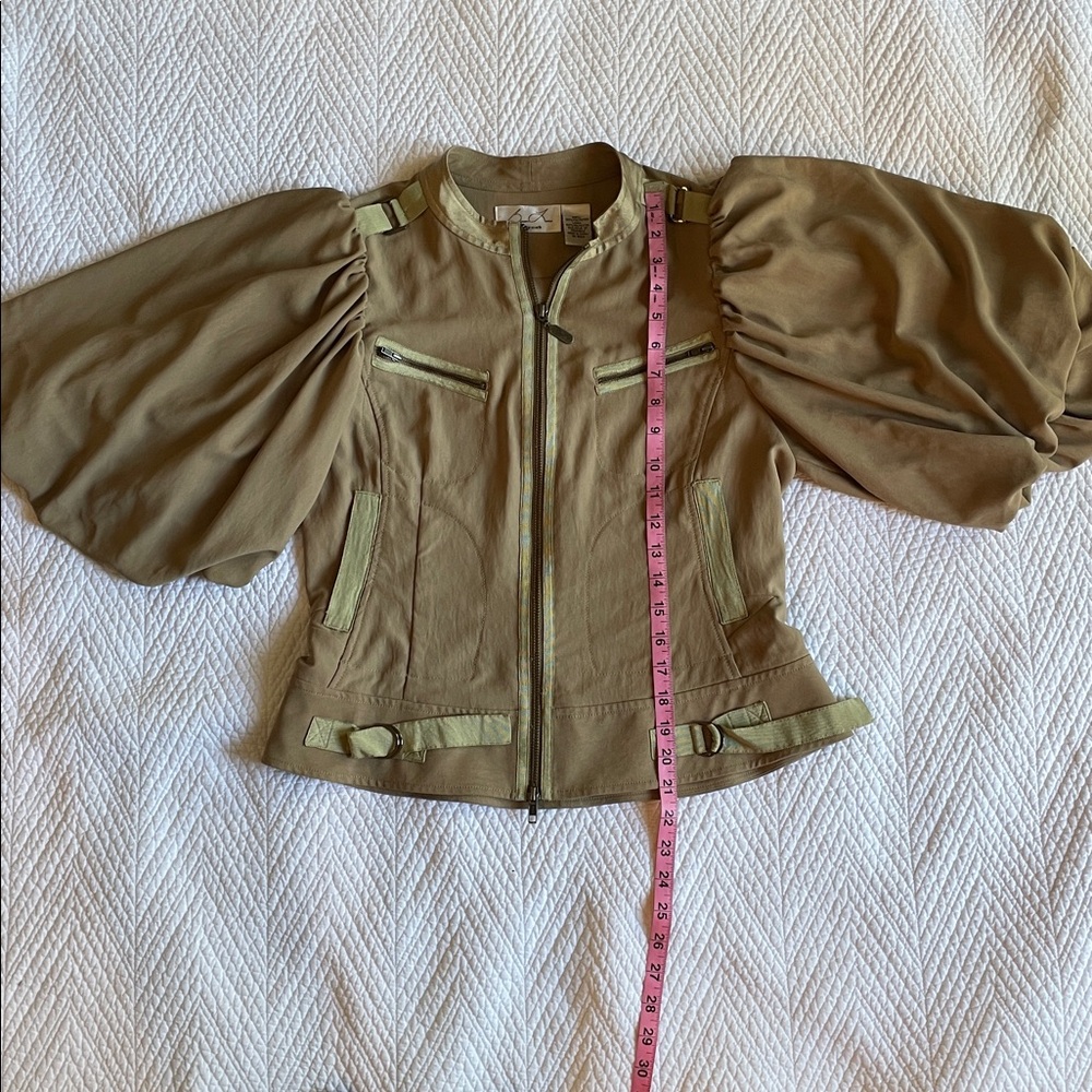 Byron Lars Beauty Mark Women's Jacket Zip Up Bell Balloon Sleeve . Size Small